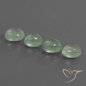 Prehnite Gemstones in 8.4 x 7.1 mm Size for Sale, Prehnite Stones in Light Pear Green Color