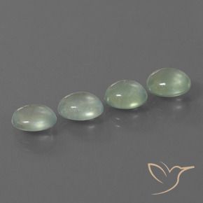 6.41 ctw Green Prehnite Stones, Natural Prehnite in Oval Cabochon Shape for Sale