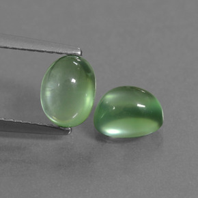 Light Green Prehnite Gem - 1.2ct Oval Cabochon (ID: 449989)