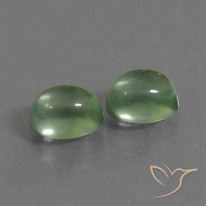 2.43 ctw Green Prehnite Stones, Natural Prehnite in Oval Cabochon Shape for Sale
