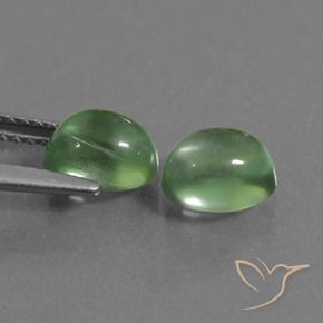 Prehnite Gemstones in 6.9 x 5.4 mm Size for Sale, Prehnite Stones in Yellowish Green Color