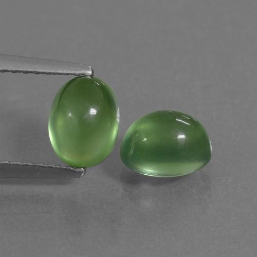 Medium Green Prehnite Gem - 1.3ct Oval Cabochon (ID: 450031)
