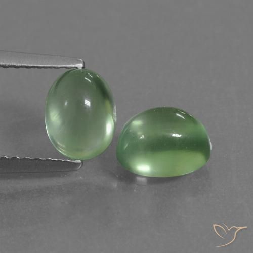2.66ctw Natural Medium Green Prehnite, Oval, Transparent