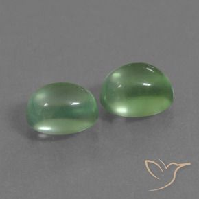 2.66 ctw Green Prehnite Stones, Natural Prehnite in Oval Cabochon Shape for Sale