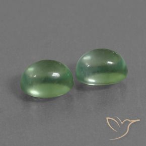 2.40 ctw Green Prehnite Stones, Natural Prehnite in Oval Cabochon Shape for Sale