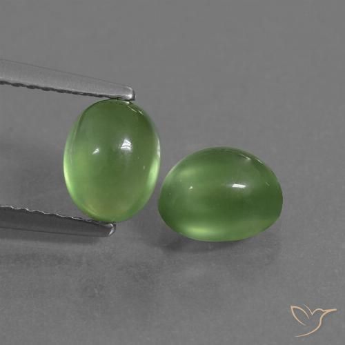 2.60ctw Natural Warm Green Prehnite, Oval, Transparent