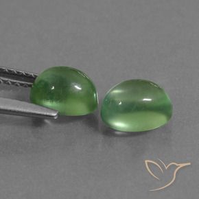 Prehnite Gemstones in 7 x 5.4 mm Size for Sale, Prehnite Stones in Light Green Color