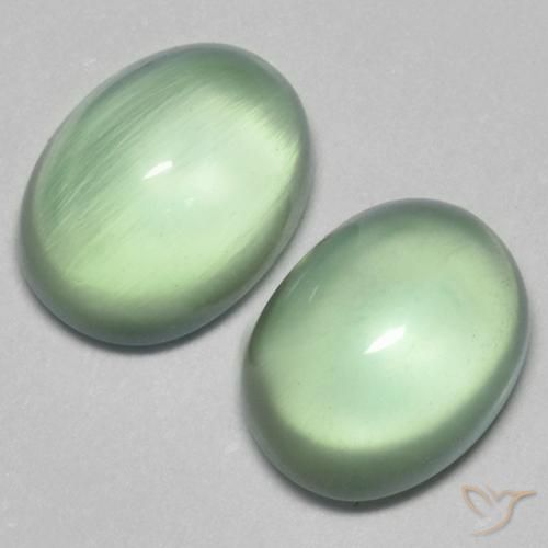 Prehnite ovale de 2,27 ct, 7 x 5,3 mm d'Afrique du Sud, Photo A