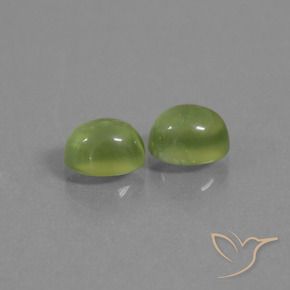 2.69 ctw Green Prehnite Stones, Natural Prehnite in Oval Cabochon Shape for Sale