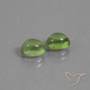 2.28 ctw Green Prehnite Stones, Natural Prehnite in Oval Cabochon Shape for Sale