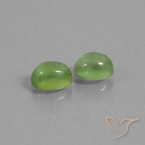2.51 ctw Green Prehnite Stones, Natural Prehnite in Oval Cabochon Shape for Sale
