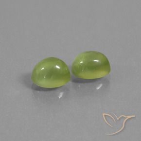 2.63 ctw Green Prehnite Stones, Natural Prehnite in Oval Cabochon Shape for Sale