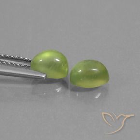 Prehnite Gemstones in 7 x 5.3 mm Size for Sale, Prehnite Stones in Lime Green Color