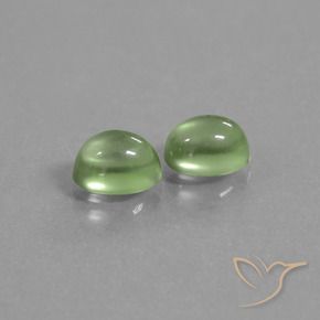 2.37 ctw Green Prehnite Stones, Natural Prehnite in Oval Cabochon Shape for Sale
