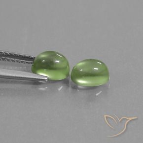 Prehnite Gemstones in 7 x 5.2 mm Size for Sale, Prehnite Stones in Yellow Green Color