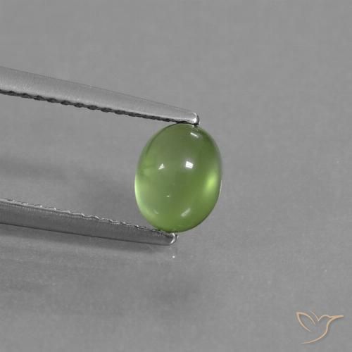 1.16ct Natural Yellowish Green Prehnite, Oval, Transparent
