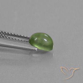 Prehnite Gemstone in 6.7 x 5.2 mm Size for Sale, Prehnite Stone in Yellowish Green Color