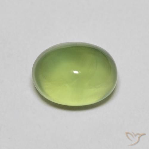Prehnite ovale de 1,4 ct, 7,2 x 5,4 mm d'Afrique du Sud, Photo A