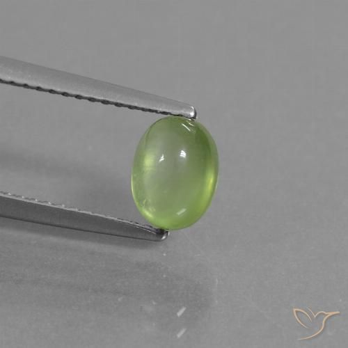 1.36ct Natural Yellowish Green Prehnite, Oval, Transparent