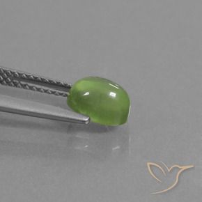 Prehnite Gemstone in 7 x 5.3 mm Size for Sale, Prehnite Stone in Yellowish Green Color