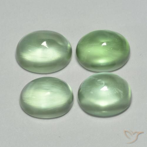 4.82ctw Natural Warm Green Prehnite, Oval, Transparent
