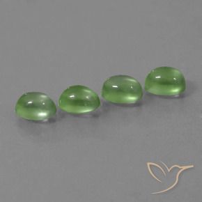 4.35 ctw Green Prehnite Stones, Natural Prehnite in Oval Cabochon Shape for Sale