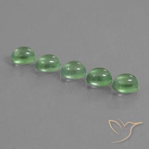 Prehnite Gemstones in 6.8 x 5.3 mm Size for Sale, Prehnite Stones in Warm Green Color