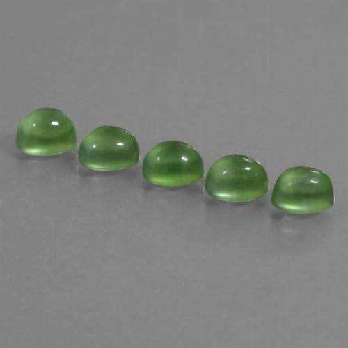 Deep Green Prehnite Gem - 1.4ct Oval Cabochon (ID: 450180)