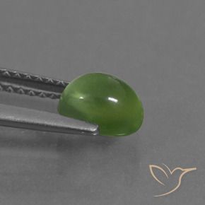 Prehnite Gemstone in 6.6 x 5.2 mm Size for Sale, Prehnite Stone in Yellowish Green Color