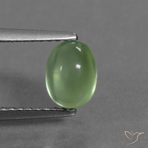 1.29ct Natural Medium-Light Green Prehnite, Oval, Transparent