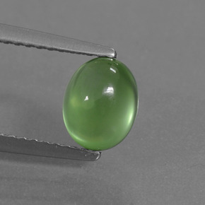 Medium-Light Green Пренит Камень - 1.5ct Овал Кабошон (ID: 450249)