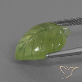 Prehnite Gemstone in 16.2 x 14.3 mm Size for Sale, Prehnite Stone in Earth Green Color