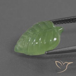 Prehnite Gemstone in 15.3 x 10.6 mm Size for Sale, Prehnite Stone in Medium Green Color