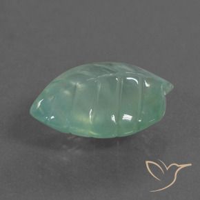 7.41 ct Green Prehnite Stone, Natural Prehnite in Carved Leaf Shape for Sale