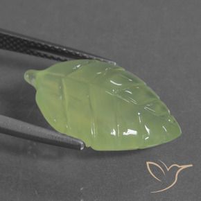 Prehnite Gemstone in 19.6 x 13.3 mm Size for Sale, Prehnite Stone in Lime Green Color
