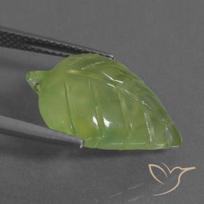 Prehnite Gemstone in 19.3 x 13.5 mm Size for Sale, Prehnite Stone in Yellowish Green Color