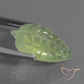 Prehnite Gemstone in 17.3 x 11.6 mm Size for Sale, Prehnite Stone in Medium Green Color