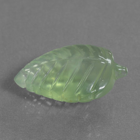 7.16 ct Green Prehnite Stone, Natural Prehnite in Carved Leaf Shape for Sale