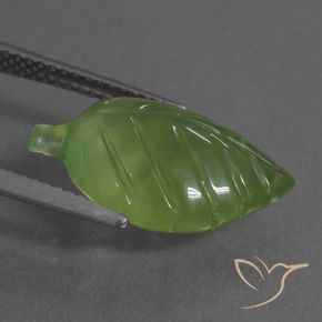 Prehnite Gemstone in 18.1 x 11.1 mm Size for Sale, Prehnite Stone in Medium Green Color