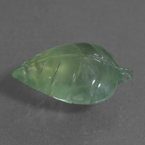 8.78 ct Green Prehnite Stone, Natural Prehnite in Carved Leaf Shape for Sale