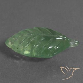 6.76 ct Green Prehnite Stone, Natural Prehnite in Carved Leaf Shape for Sale