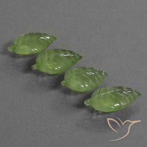 Prehnite Gemstones in 20.3 x 12.1 mm Size for Sale, Prehnite Stones in Pear Green Color