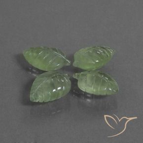 Prehnite Gemstones in 15.8 x 10.6 mm Size for Sale, Prehnite Stones in Medium Green Color