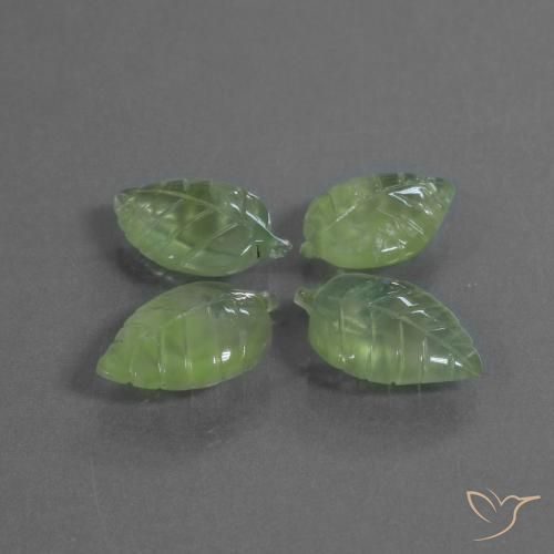Prehnite Gemstones in 19.2 x 12.6 mm Size for Sale, Prehnite Stones in Yellowish Green Color