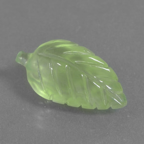 6.66 ct Green Prehnite Stone, Natural Prehnite in Carved Leaf Shape for Sale