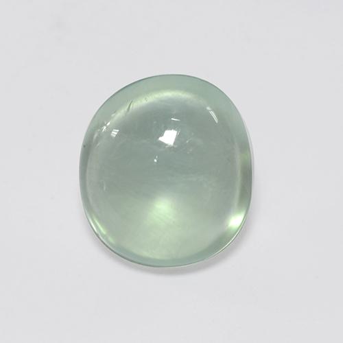 2.95 ct Green Prehnite Gemstone, Prehnite Gem in Oval Cabochon Shape for Sale.