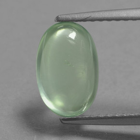 Verde claro Prehnite Gema - 2.1ct Cabujón Óvalo (ID: 458856)