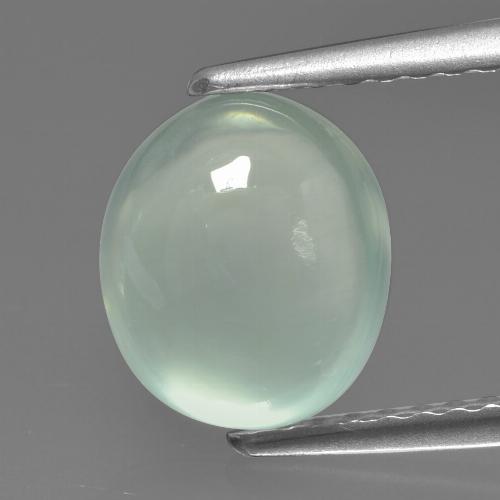 Light Green Prehnite Gem - 2.6ct Oval Cabochon (ID: 458861)