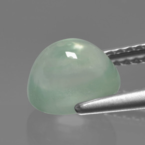 Prehnite Gemstone in 8.1 x 6.7 mm Size for Sale, Prehnite Stone in Very Light Sage Green Color