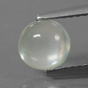 1.16 ct Green Prehnite Gemstone, Prehnite Gem in Round Cabochon Shape for Sale.